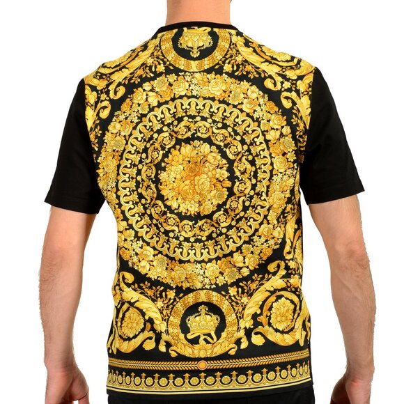 Versace Men's Barocco Pride Print Multi-Color Short Sleeve T-Shirt US S IT 48 - Picture 3 of 6